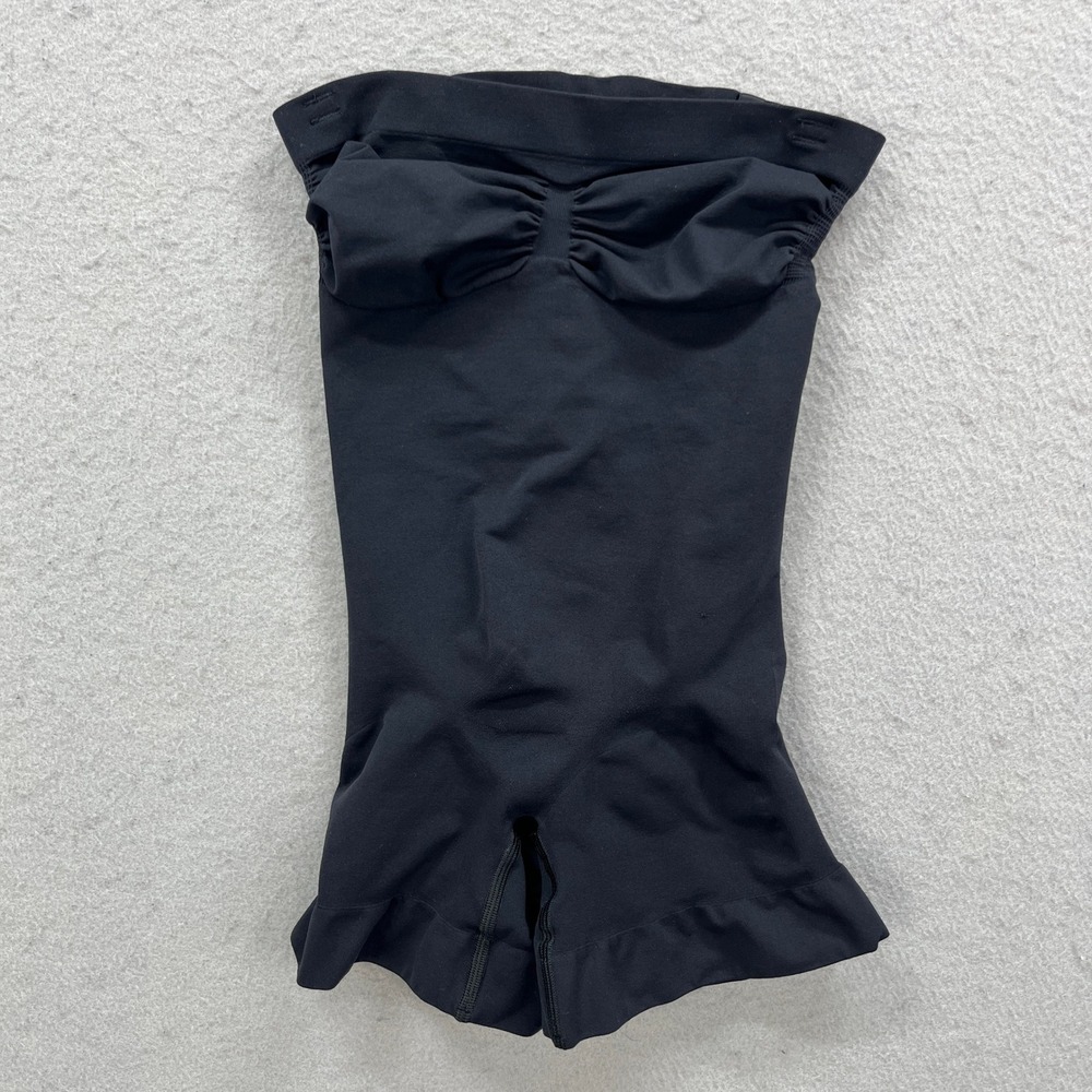 SKIMS Sculpting Mid Thigh Bodysuit Women M Black Strapless Shapewear Smoothing